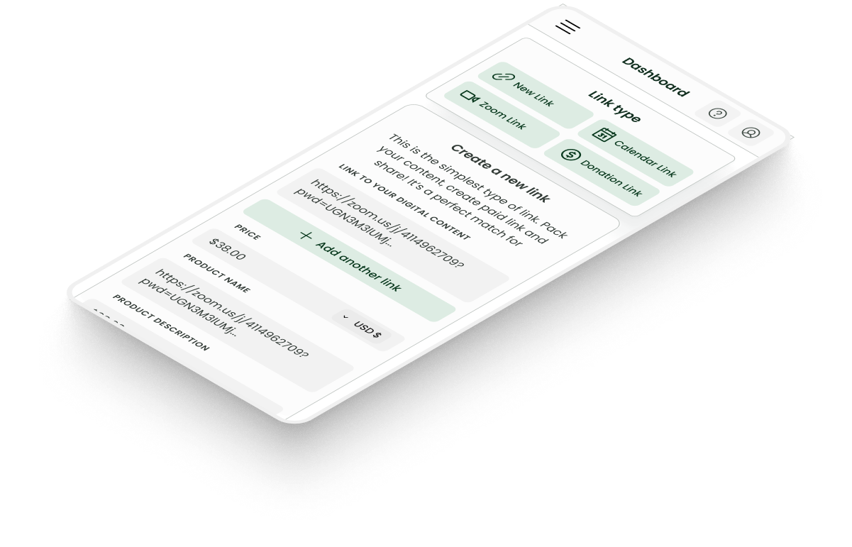 Screenshot Paid.link Mobile Dashboard