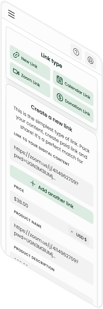 Screenshot Paid.link Mobile Dashboard